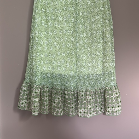 Y2K Baby Doll Feminine Fairycore Lace Trims Mini Dress Lined Tie Front Size L - Picture 3 of 12